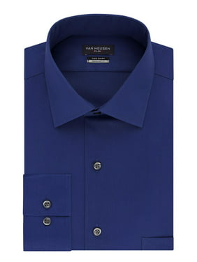 20 Neck 34-35 Sleeve Van Heusen Mens FIT Dress Shirt Flex Collar Stretch Solid 4X-Large Blue Big and Tall